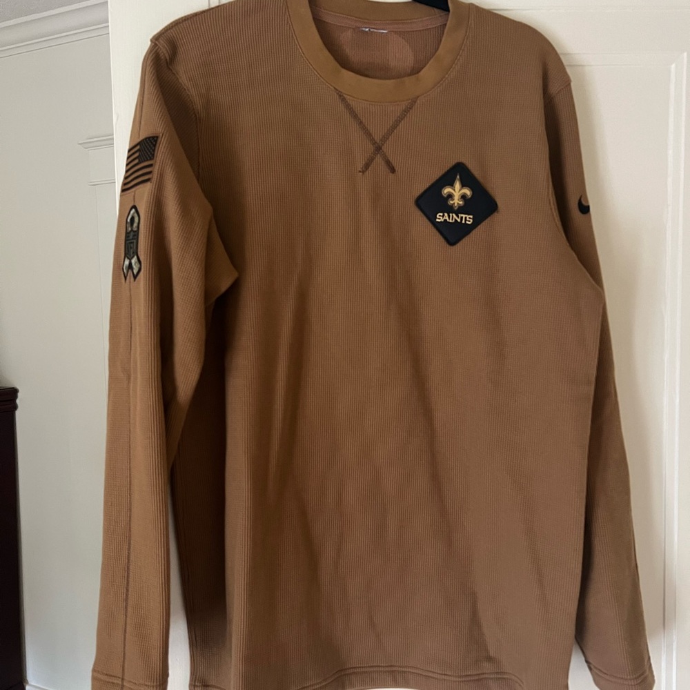 NFL Saints Brown Waffle Knit Shirt